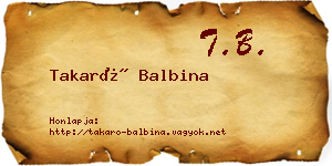 Takaró Balbina névjegykártya